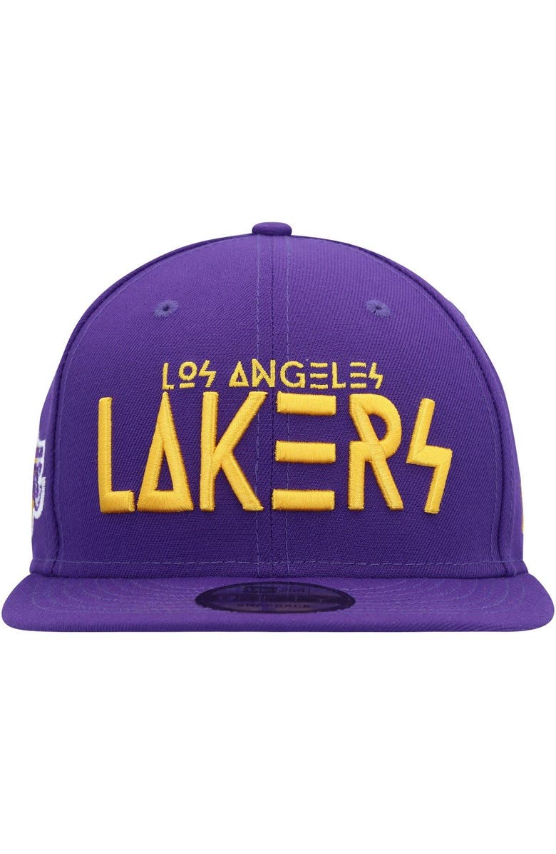New Era Men's New Era Purple Los Angeles Lakers Rocker 9FIFTY Snapback Hat, Alternate, color, 