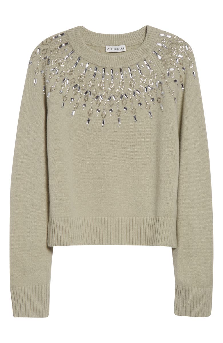 Altuzarra Harold Embellished Virgin Wool Sweater, Main, color, Desert Sage