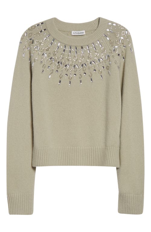 Altuzarra Harold Embellished Virgin Wool Sweater In Green