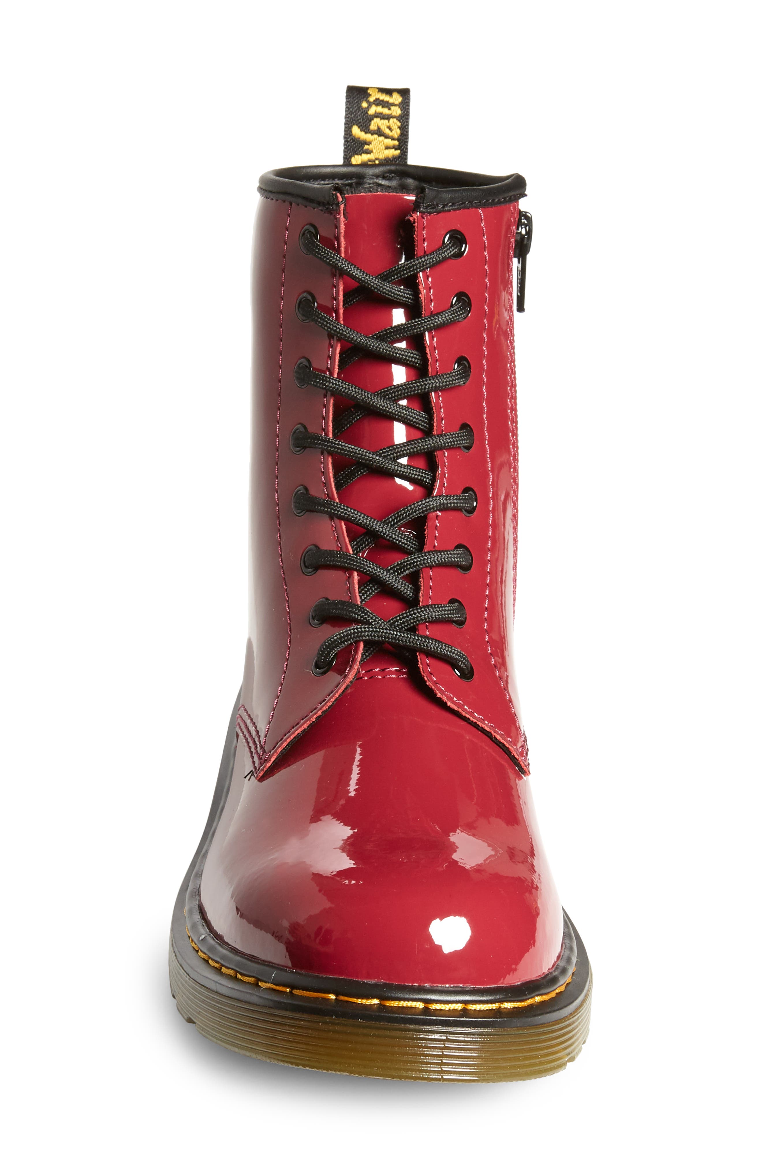 Kids' 1460 Lace-Up Boot, Alternate, color, DARK SCOOTER RED PATENT