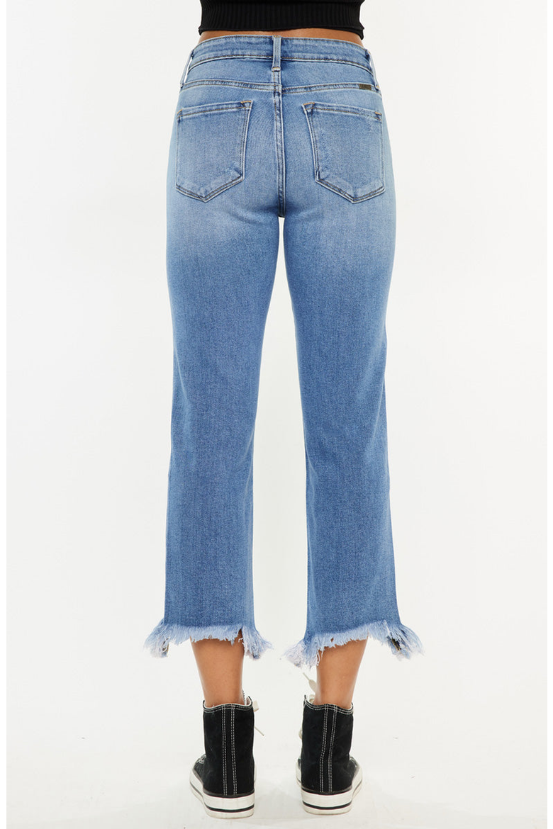 Zuzanna High Rise Crop Straight Leg Jeans, Alternate, color, Medium Wash