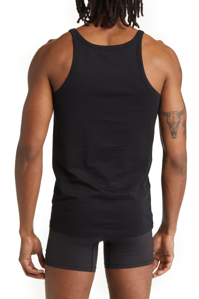 3-Pack Cotton Tank Tops, Alternate, color, BLACK