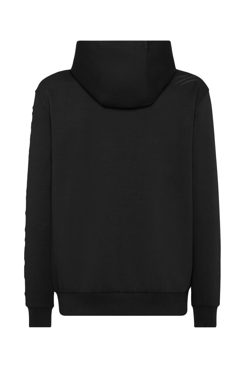Embossed Hoodie Sweatjacket Men, Alternate, color, black
