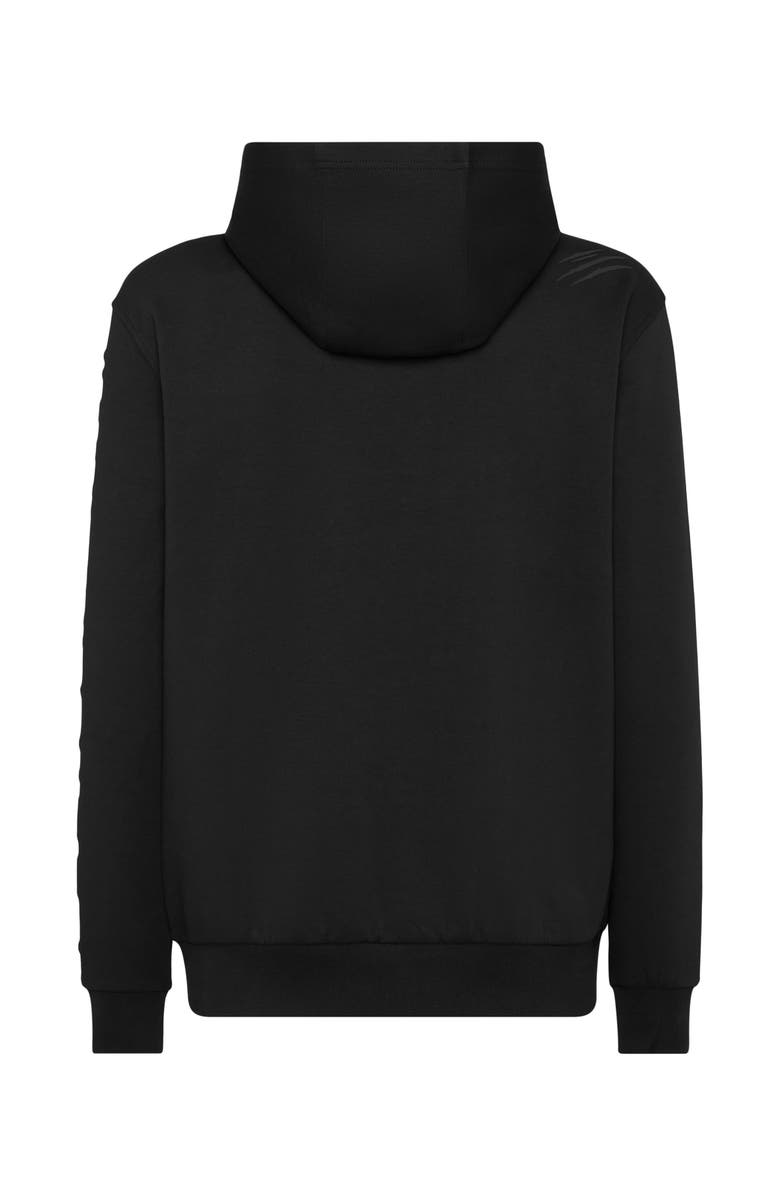 PLEIN SPORT Embossed Hoodie Sweatjacket Men, Alternate, color, Black