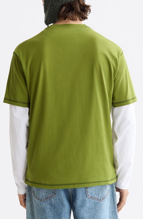 Scotch & Soda Relaxed Fit Cotton Logo T-shirt In Green