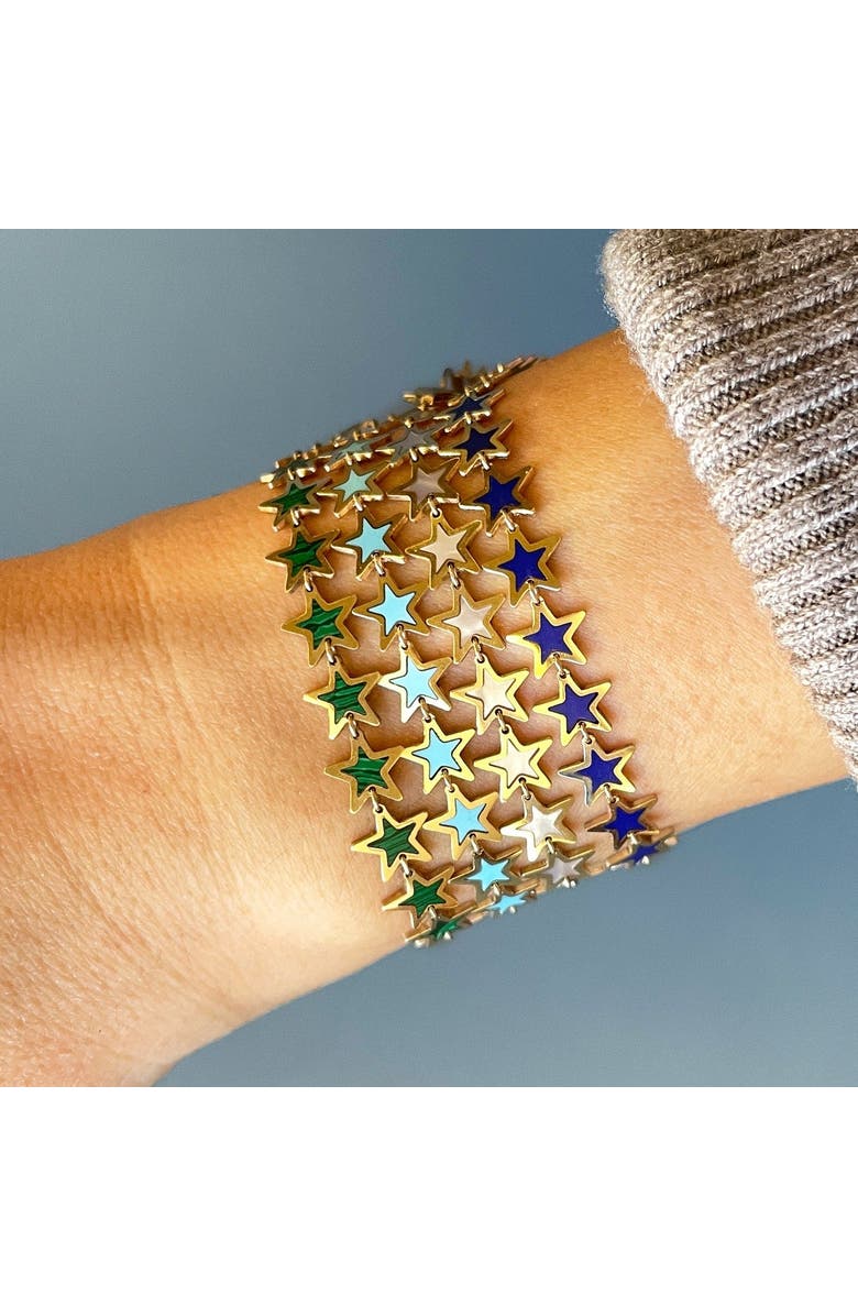 The Lovery Fine Jewelry Lapis Star Bracelet, Alternate, color, Lapis