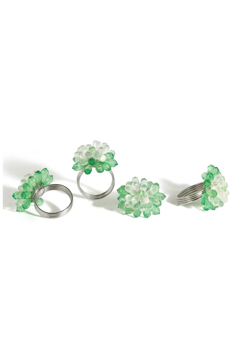 Harmony Hues 4-Pack Napkin Rings, Main, color, GREEN
