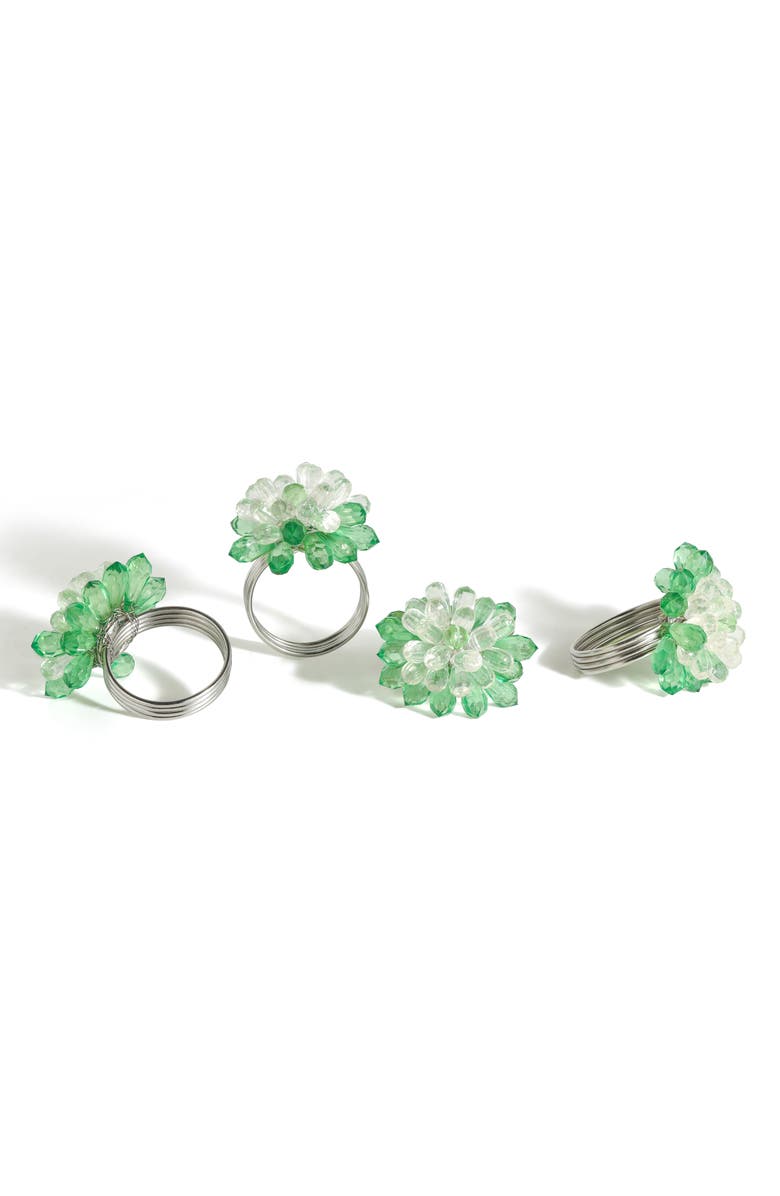 Tiramisu Harmony Hues 4-Pack Napkin Rings, Main, color, Green