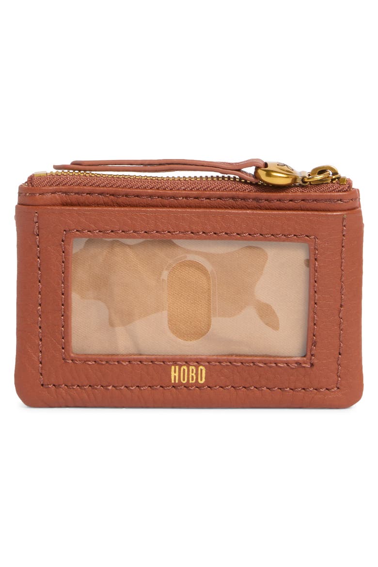 Lumen Leather Zip Card Case, Alternate, color, RUST
