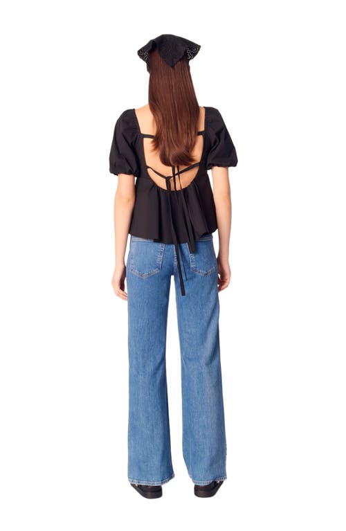 Maje Embroidered Jeans With Rhinestones In Blue