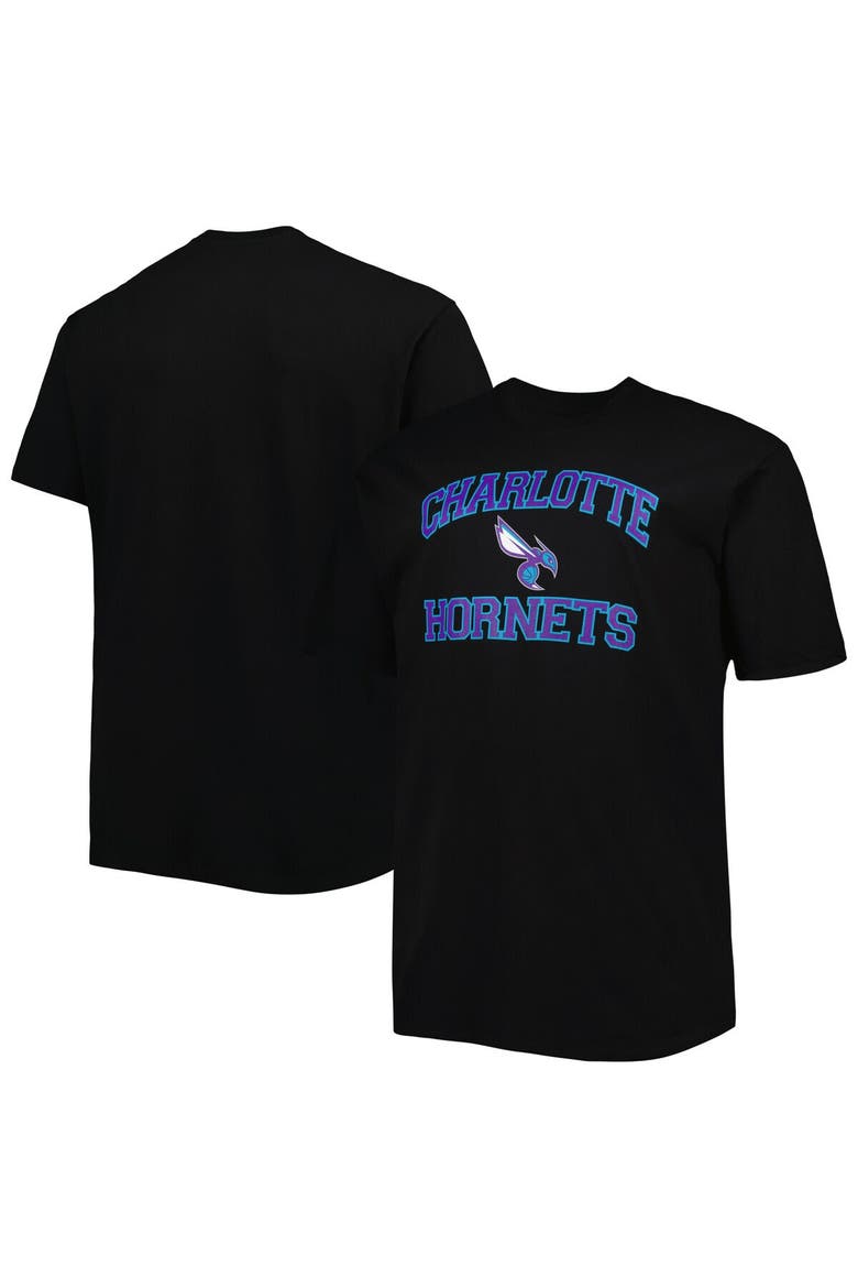 Men's Black Charlotte Hornets Big & Tall Heart & Soul T-Shirt, Alternate, color, Black