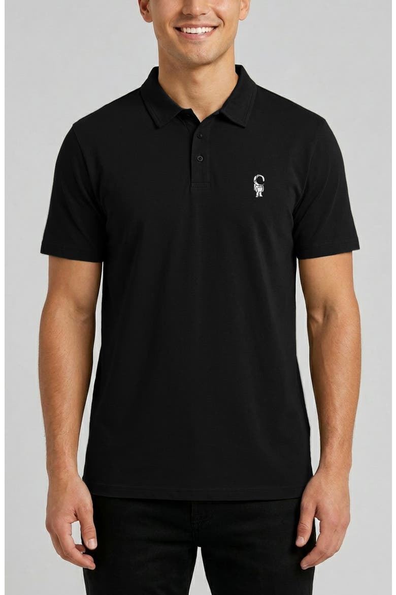 Astronaut Midweight Short Sleeve Polo Shirt, Main, color, Black