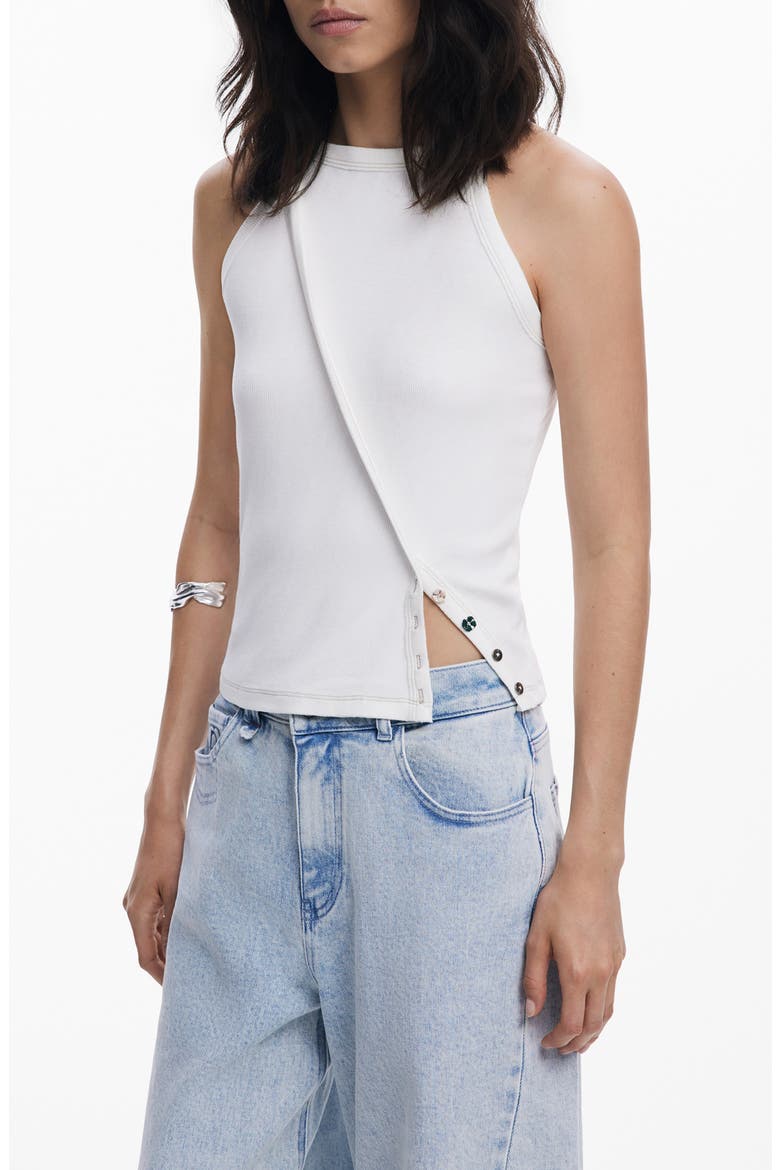 Straps Rib Tank, Main, color, WHITE