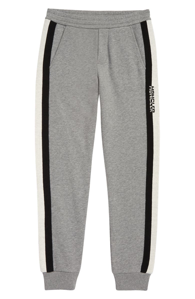 Moncler Kids' Logo Stripe Cotton Joggers, Main, color, 