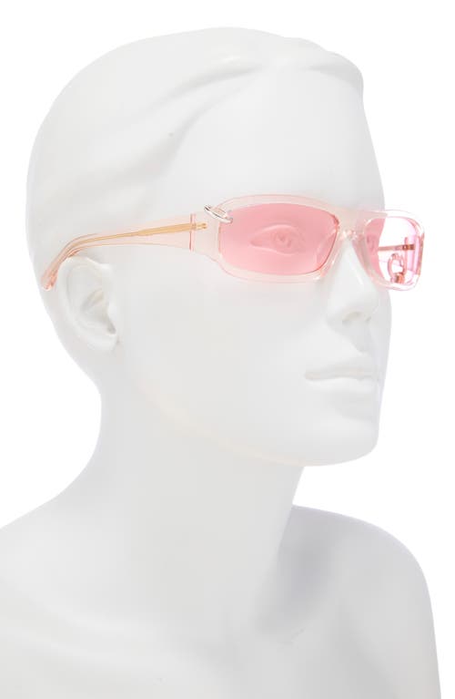 Dezi Chula 60mm Wrap Sunglasses In Crystal Pink/blush