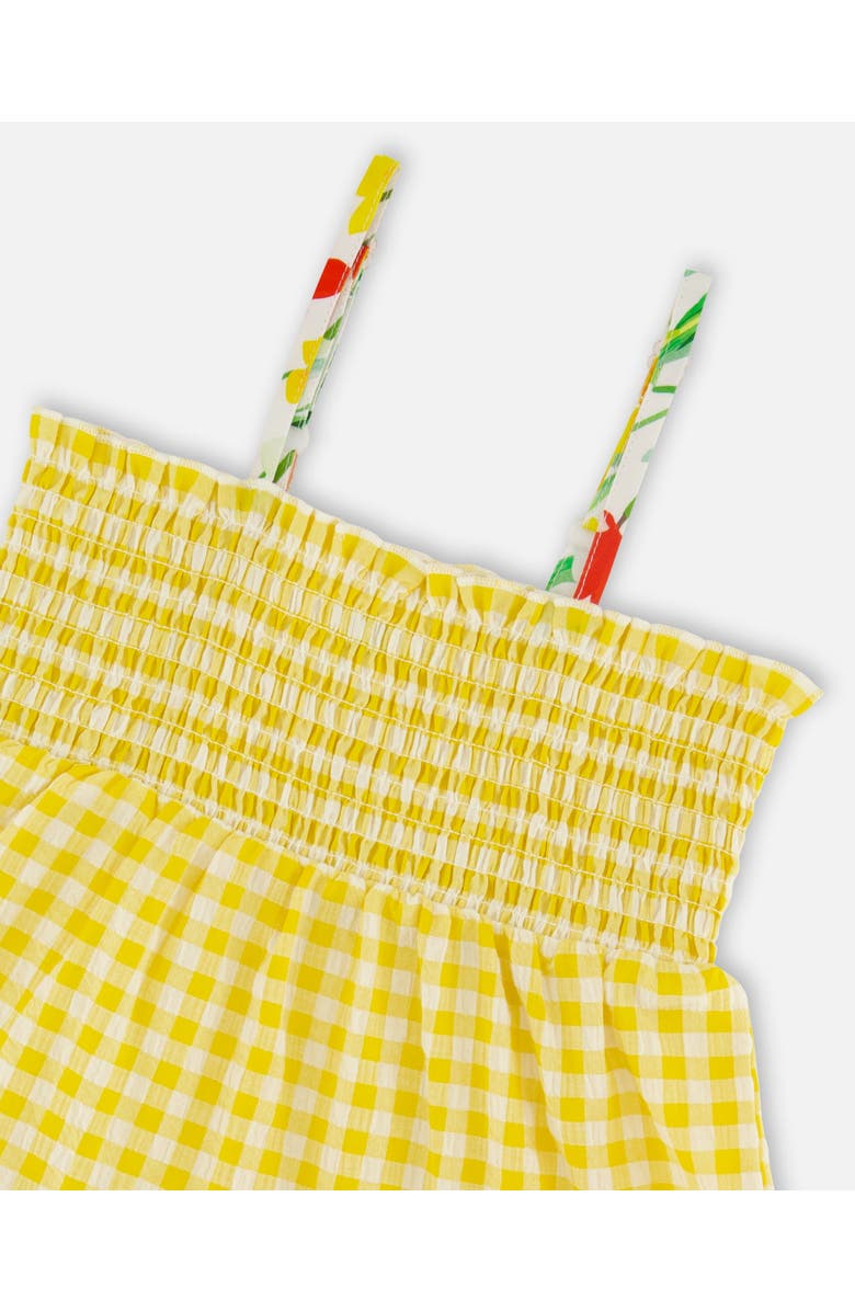 Deux par Deux Sleeveless Daffodil Gingham Sundress, Alternate, color, Yellow Gingham