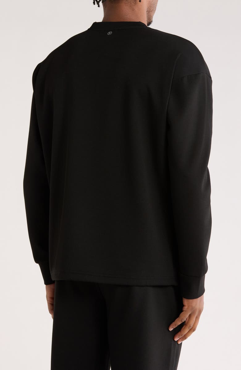 90 DEGREE BY REFLEX Oasis Scuba Knit Long Sleeve T-Shirt, Alternate, color, Black