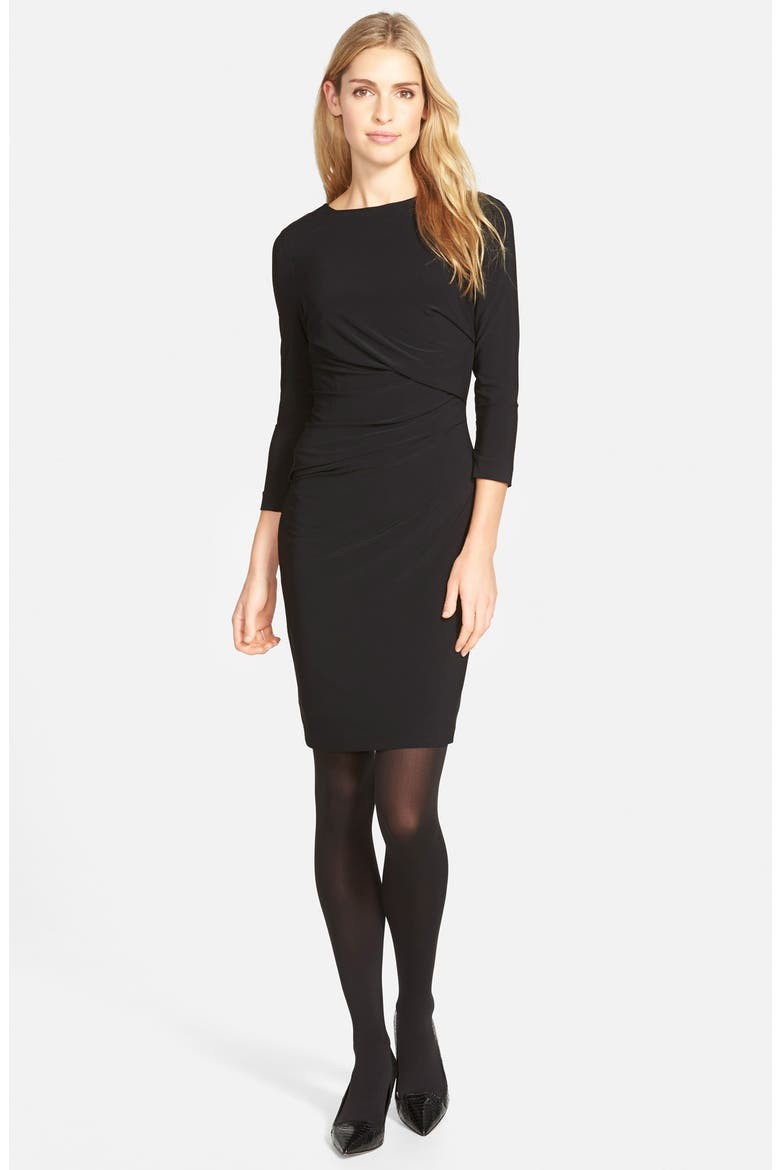 Side Ruched Jersey Body-Con Dress, Alternate, color, BLACK