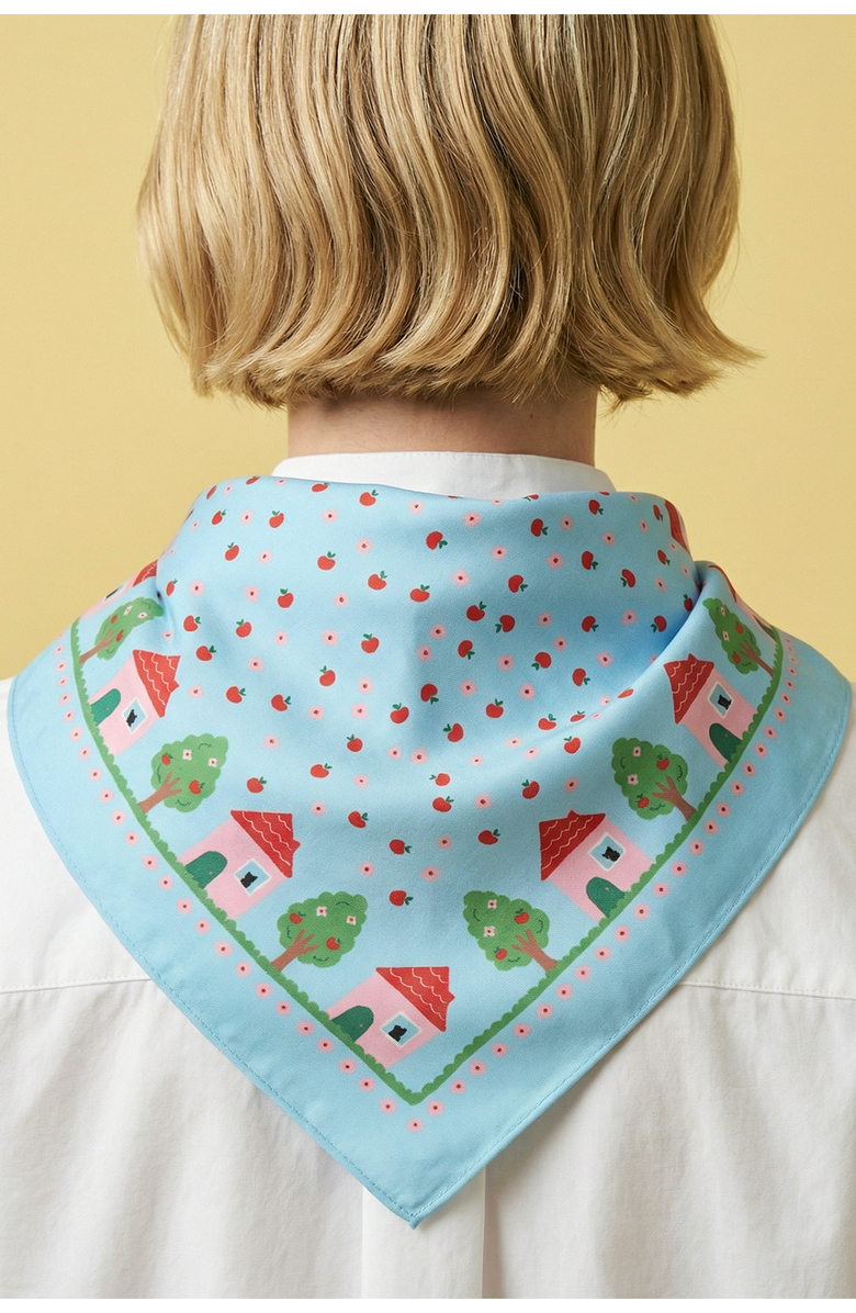 Centinelle House Silk Medium Square Scarf, Alternate, color, Blue