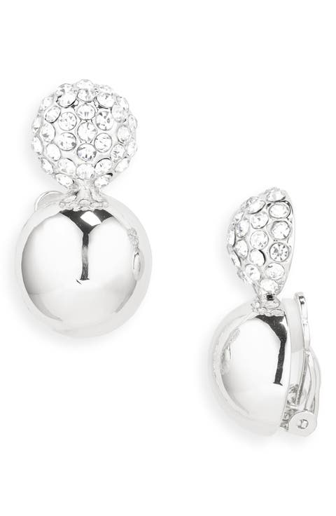 Pavé Crystal Ball Clip-On Earrings