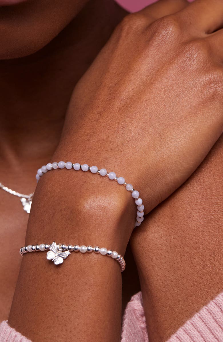 Estella Bartlett Amelia Beaded Slide Bracelet, Alternate, color, Silver