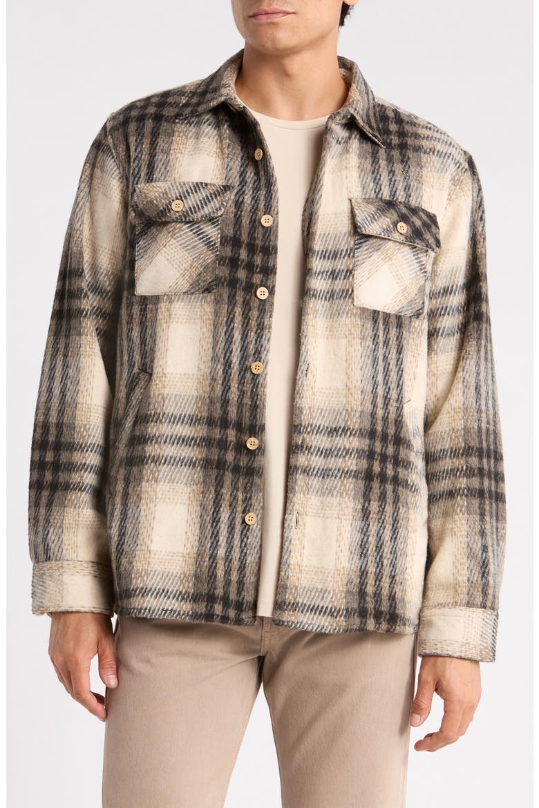Plaid Shirt Jacket, Main, color, CREAM