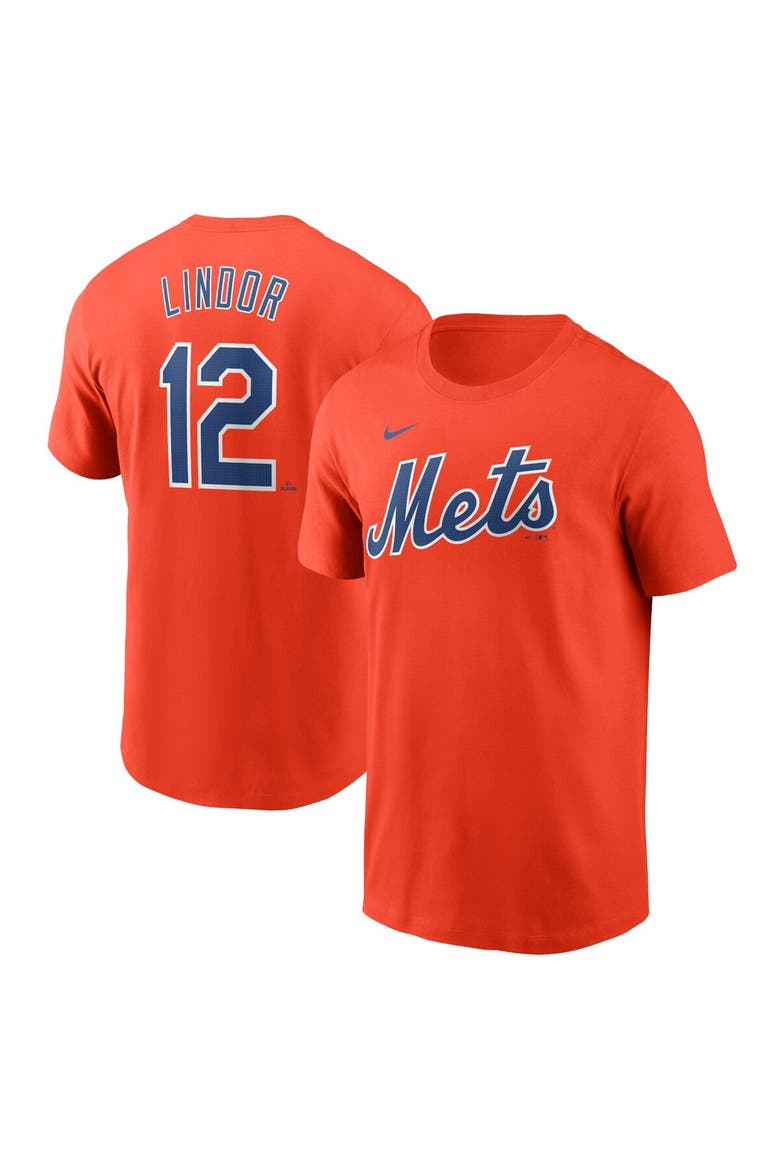 Men's Nike Francisco Lindor Orange New York Mets Fuse Name & Number T-Shirt, Main, color, Orange