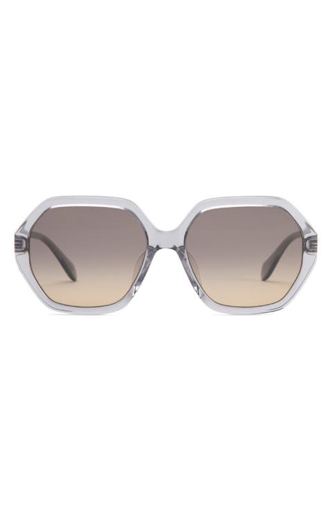 Noela Low Bridge Wide Width 58mm Polarized Oversized Sunglasses