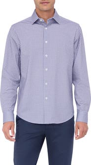 Bugatchi James OoohCotton® Checker Button-Up Shirt