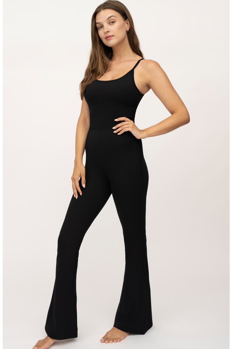 Lux Scarlett Flare Leg Jumpsuit, Alternate, color, BLACK