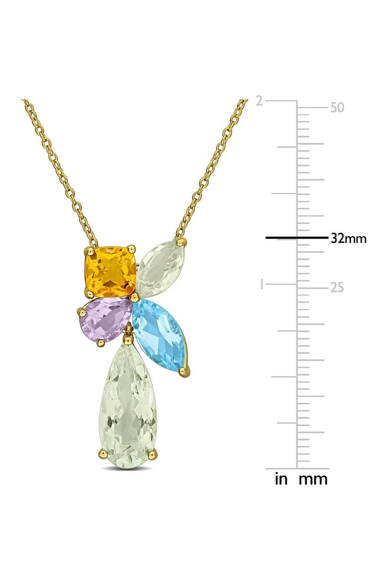 Multi-Gem Cluster Pendant Necklace, Alternate, color, GOLD