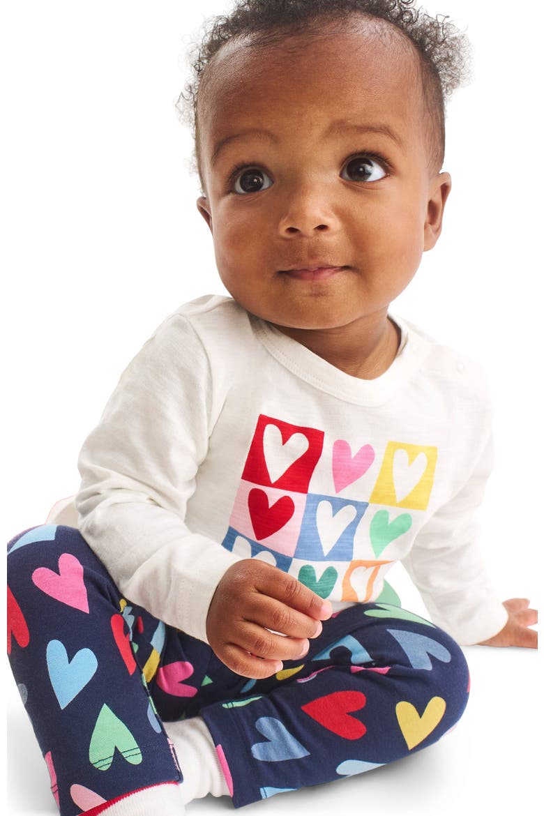 Baby Legging In Rainbow Candy Hearts, Alternate, color, Navy Rainbow Candy Hearts