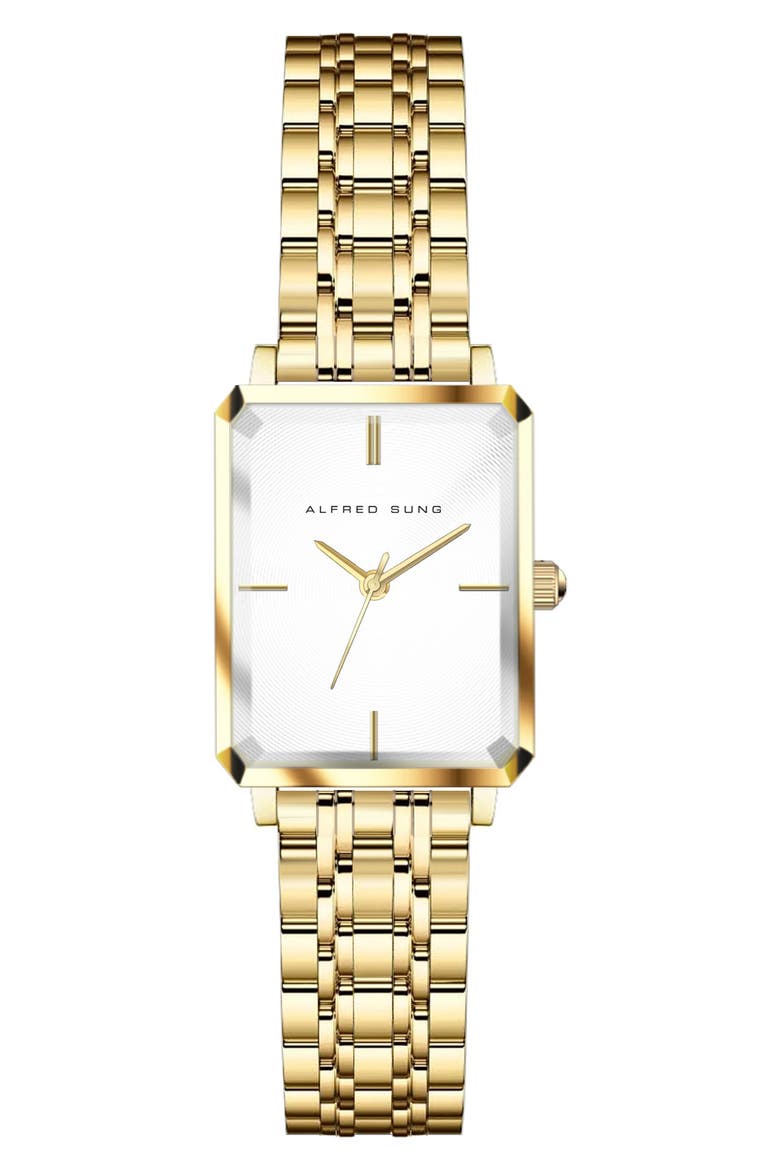 Octagon Bracelet Watch, 23mm x 29mm, Main, color, GOLD BRACELET WHITE DIAL