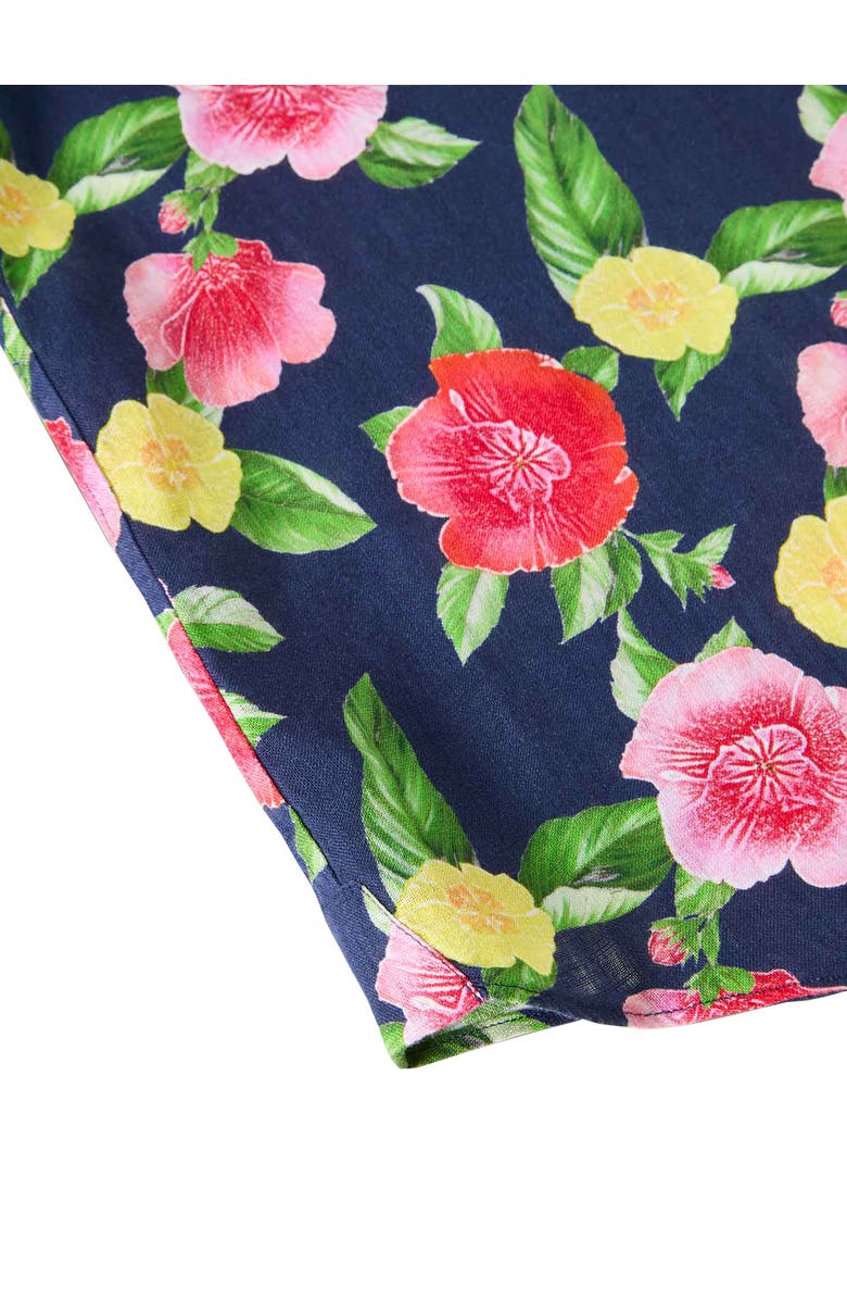 Robert Talbott Morgan Printed Linen Short Sleeve Shirt, Alternate, color, Navy