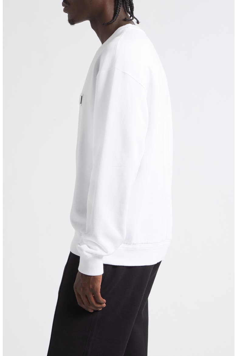 Logo Plate Cotton Sweatshirt, Alternate, color, BIANCO OTTICO