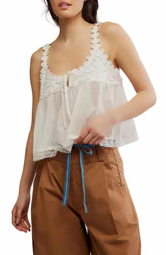 Free People Stevie Lace Accent Cotton Camisole