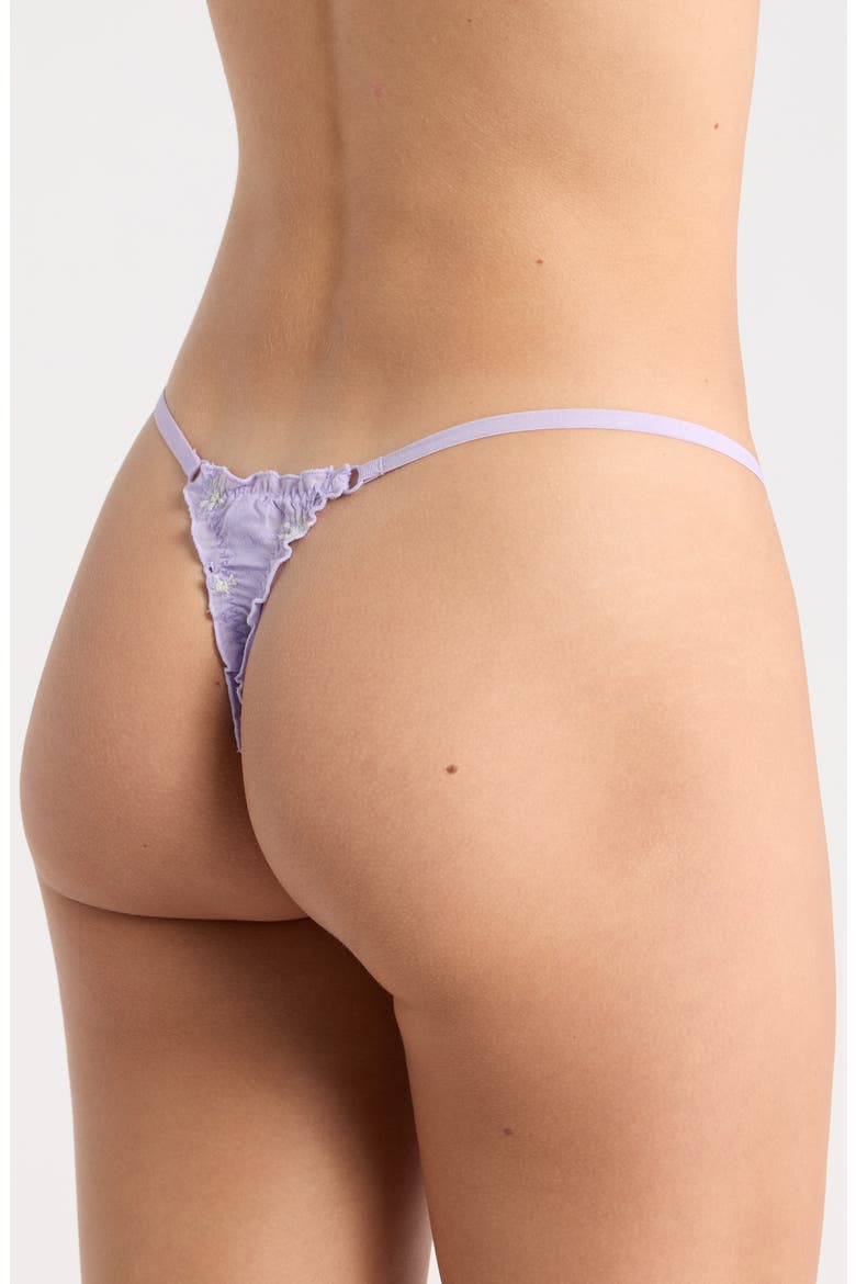 Eyelet Lace Thong, Alternate, color, LAVENDER GREEN