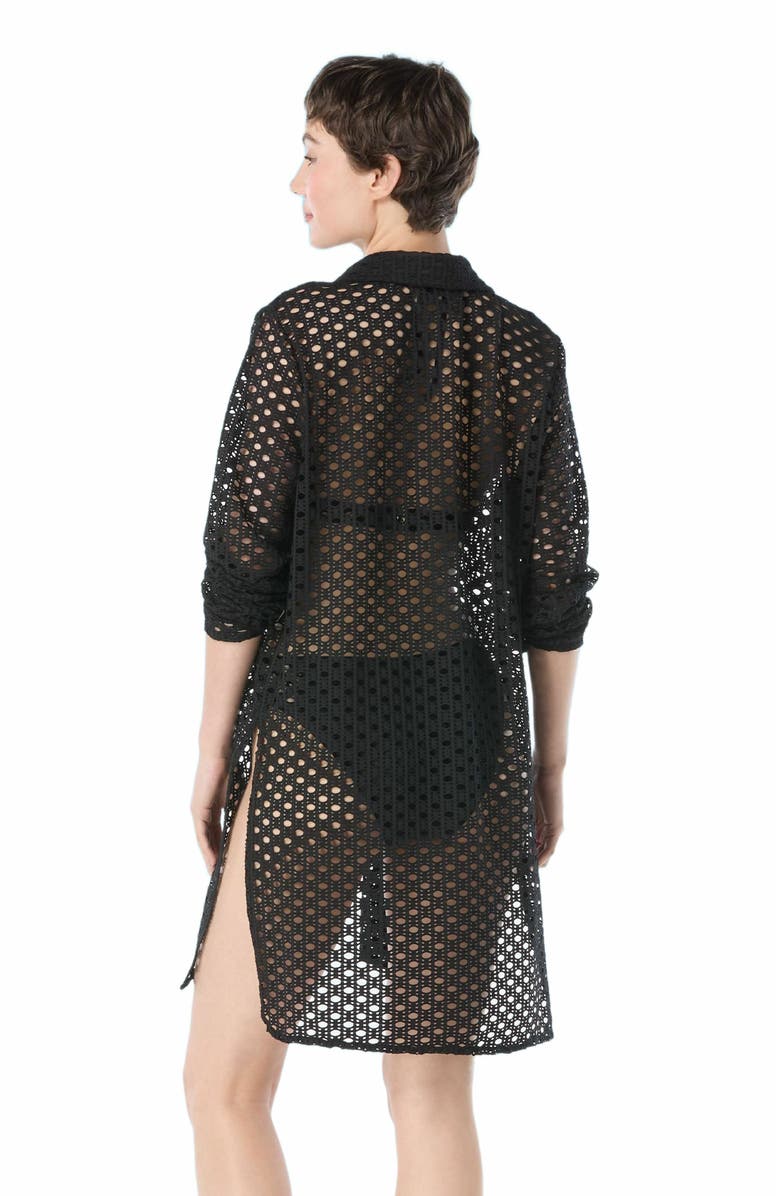 Carmen Marc Valvo Button Up Shirt, Alternate, color, Black