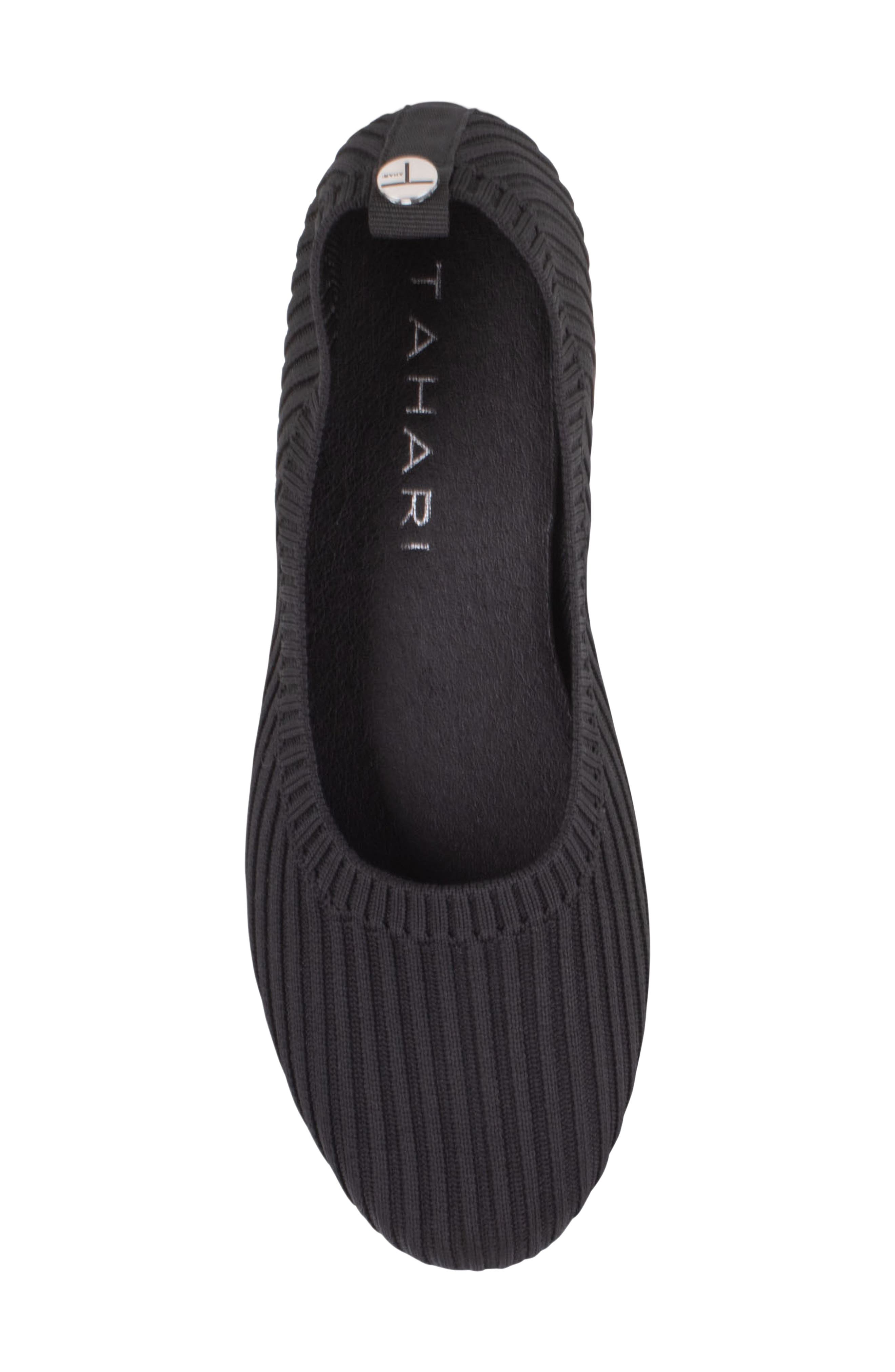 Tahari Clementia Knit Ballet Flat, Alternate, color, Black
