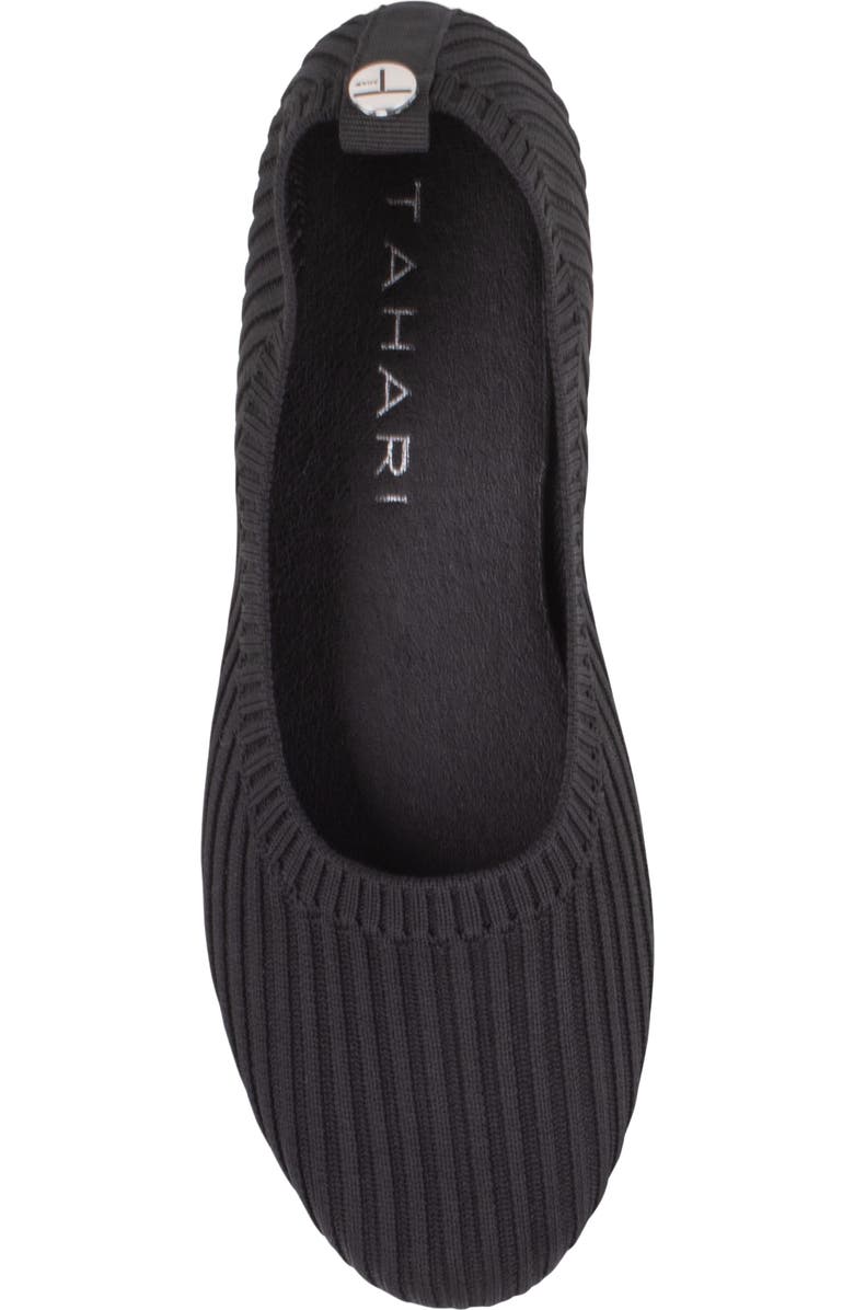 Tahari Clementia Knit Ballet Flat, Alternate, color, Black