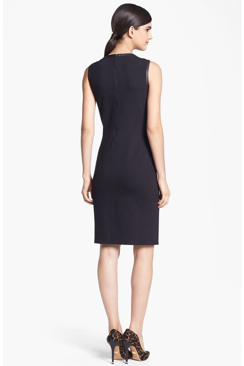 Leather Front Body-Con Dress, Alternate, color, BLACK
