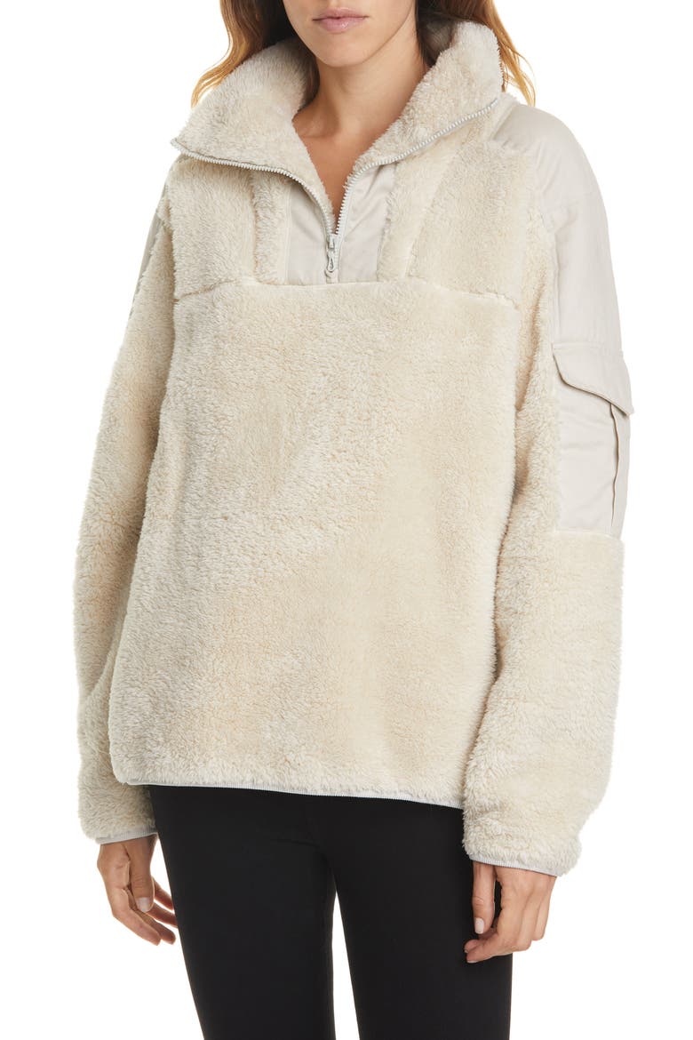 Logan Recycled Polyester Fleece Pullover, Main, color, IVORY STONE