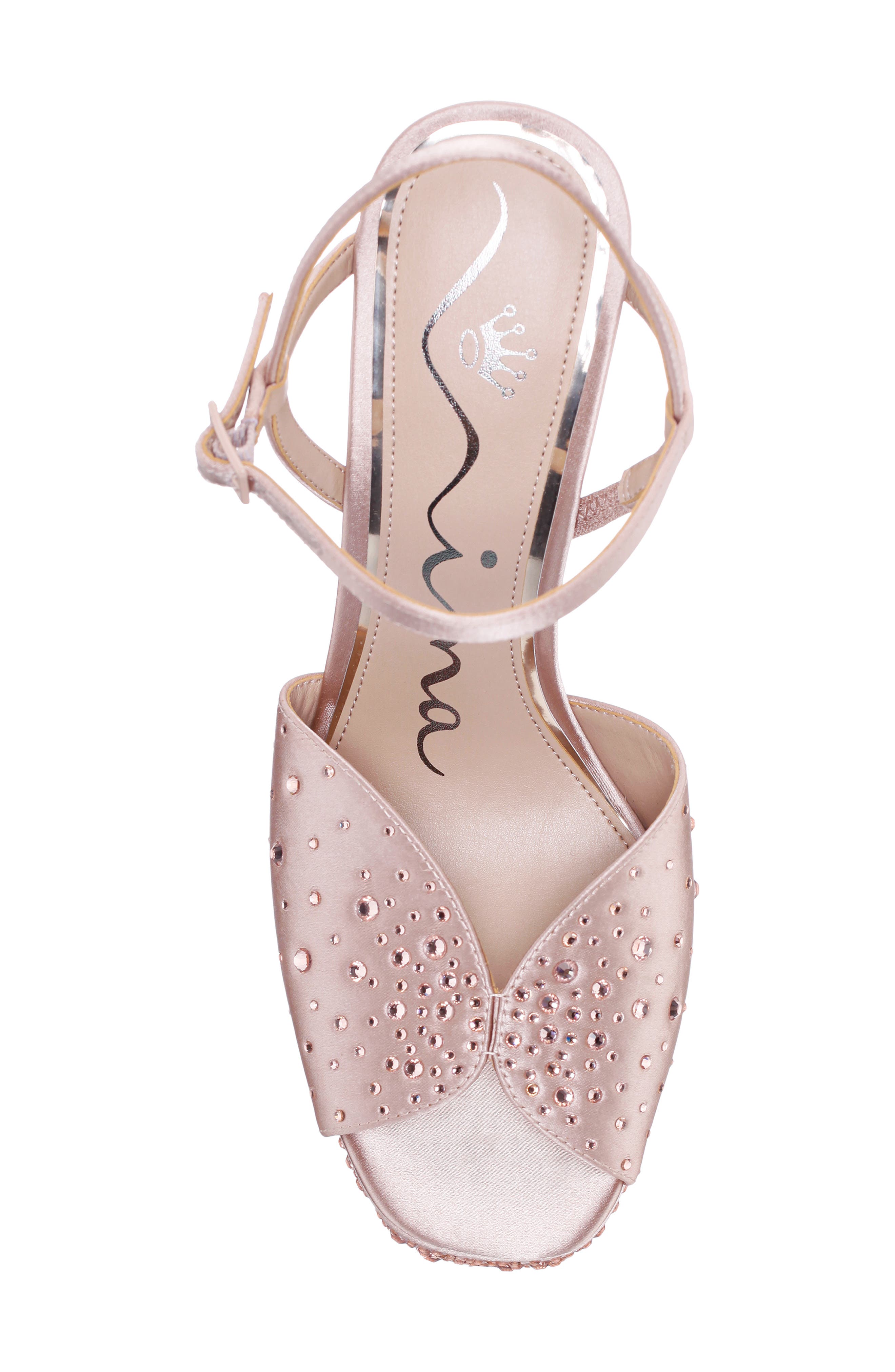 Addison Slingback Peep Toe Platform Sandal, Alternate, color, PEARL ROSE