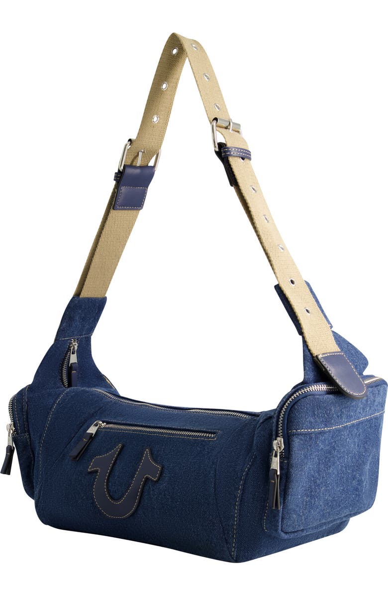 True Religion Horseshoe Patch Shoulder Bag, Alternate, color, Dark Denim
