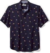 Tommy Bahama Nova Wave Merry Cocktails Holiday Print Short Sleeve Button-Up Shirt