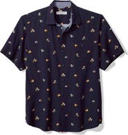 Tommy Bahama Nova Wave Merry Cocktails Holiday Print Short Sleeve Button-Up Shirt