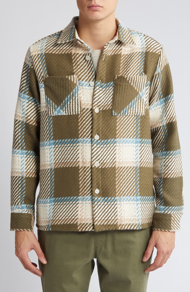 Wax London Whiting Marine Beatnik Button-Up Overshirt, Alternate, color, Khaki