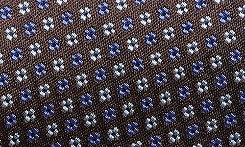 Duchamp Medallion Jacquard Silk Tie In Brown