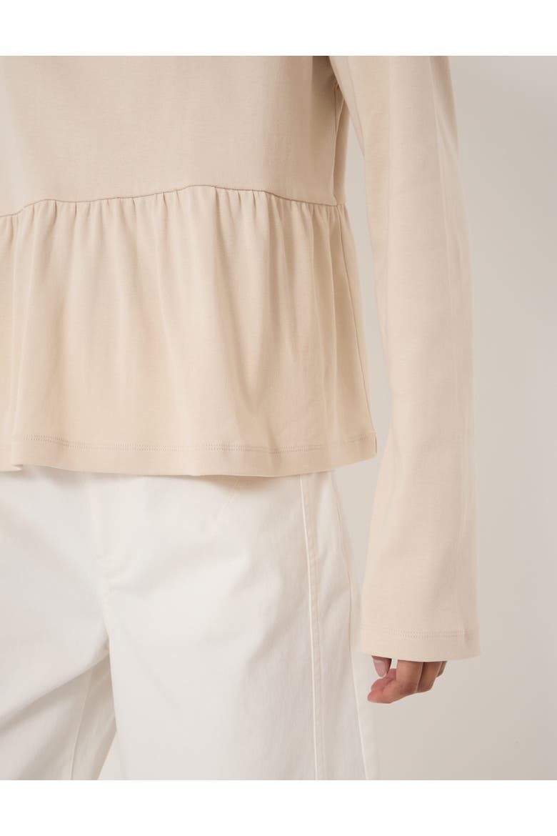 Sana Peplum Jersey Top, Alternate, color, Almond