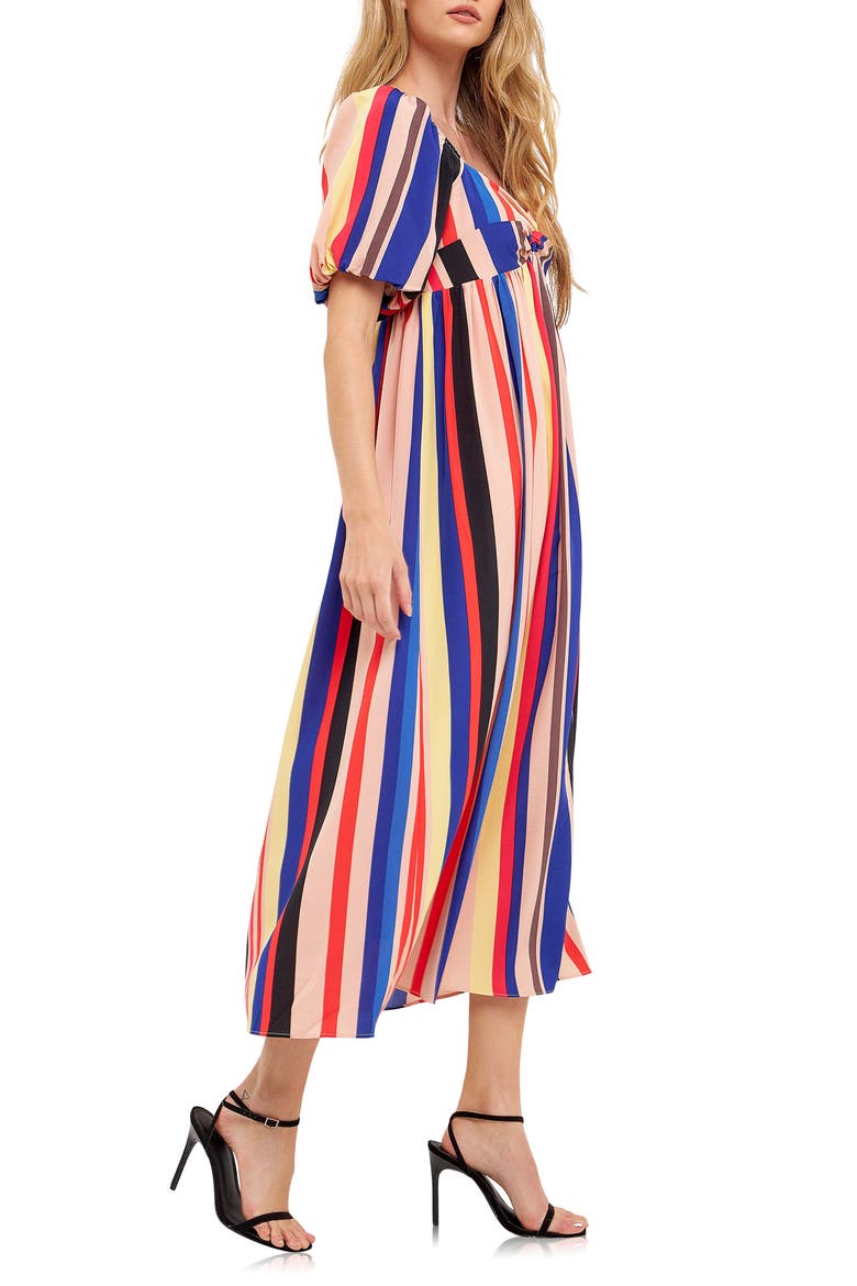 Multicolor Stripe Maxi Dress, Alternate, color, MULTI
